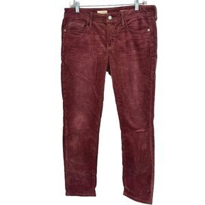 Pilcro Anthropologie Corduroy Raspberry Pants Sz 27 Slim Boyfriend Crop